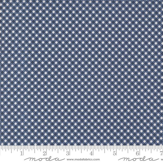 Raspberry Summer Gingham Check and Plaid Blueberry Dark Blue Sherri & Chelsi Moda Cotton Fabric MD-37697-20