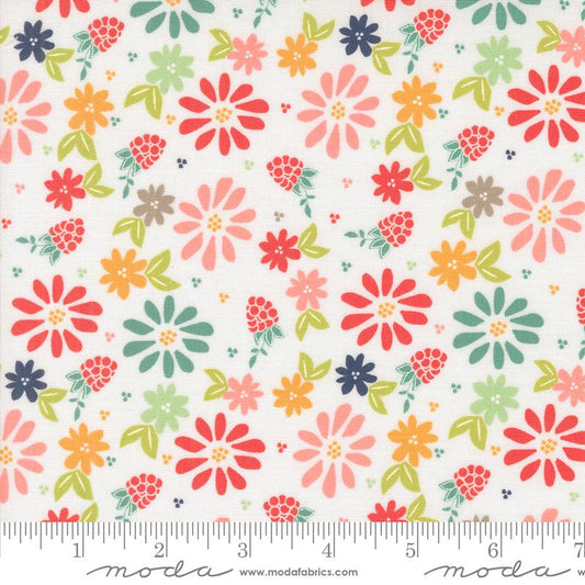 Raspberry Summer Spring Berries Florals Multi Sherri & Chelsi Moda Cotton Fabric MD-37690-11