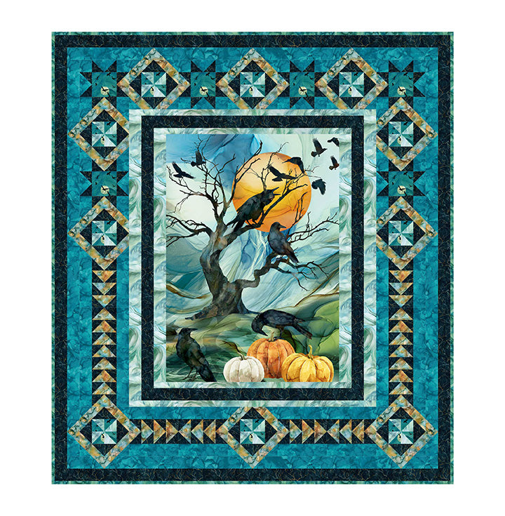 Raven's Call Harvest Moon Digital Quilt Top Northcott Fabrics NC-DQ3616