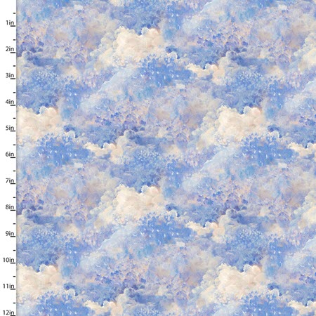 Ray of Hope Clouds Texture Blue Josephine Wall 3 Wishes Fabrics Cotton Fabric