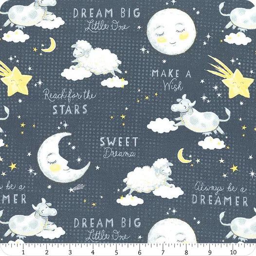 Reach for the Stars Large All Over Navy Michael Davis Wilmington Prints Cotton Fabric