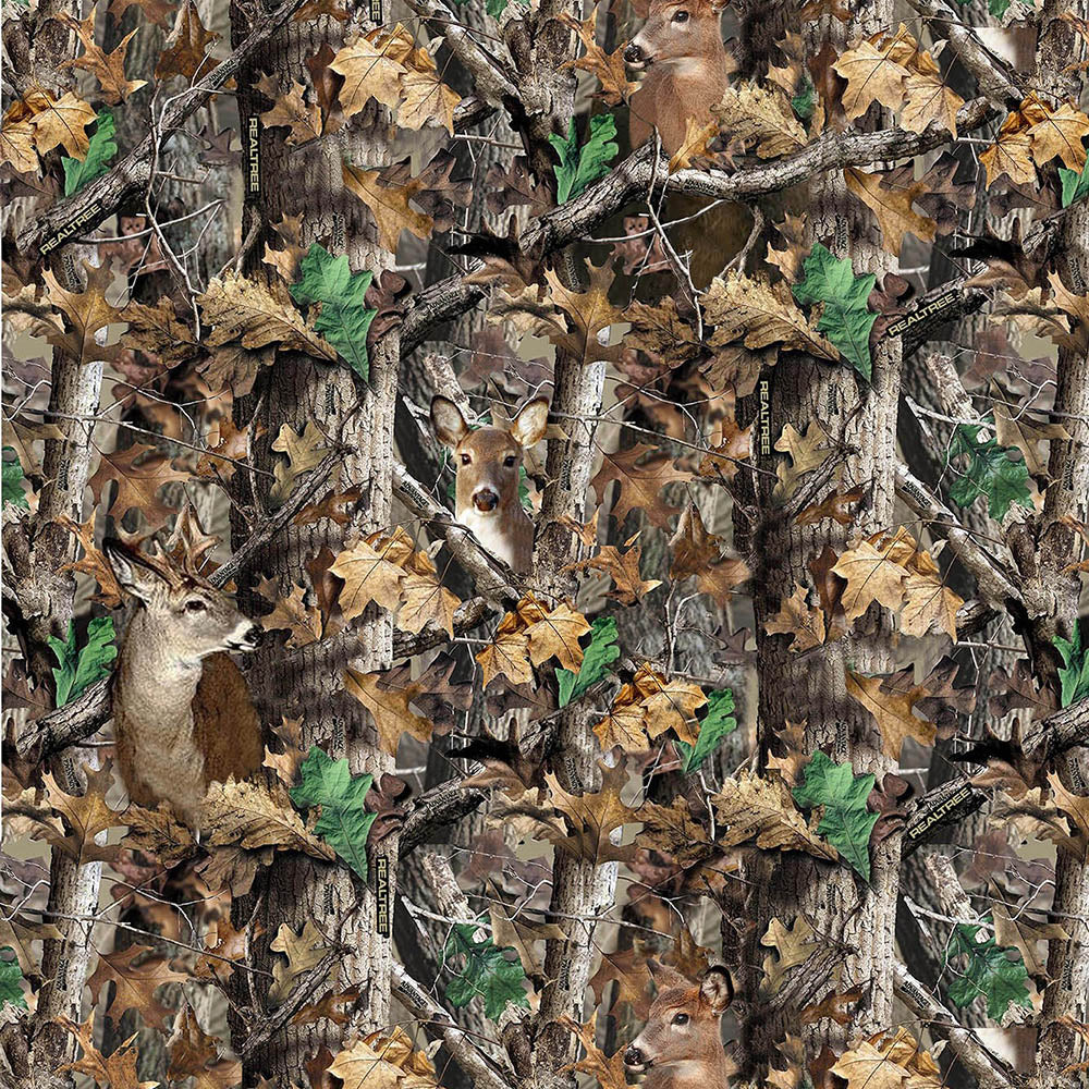 Realtree Deer Camo Sykel Polyester FLEECE Fabric