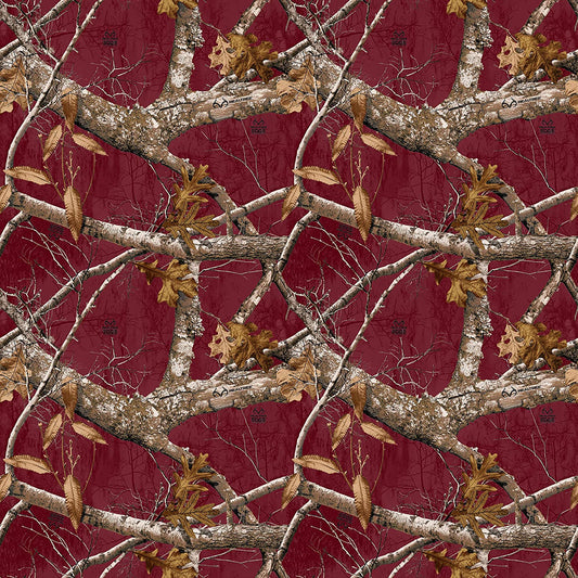 Realtree Edge Allover Merlot Wine Dark Red Print Concepts Cotton Fabric PC-10348-MER