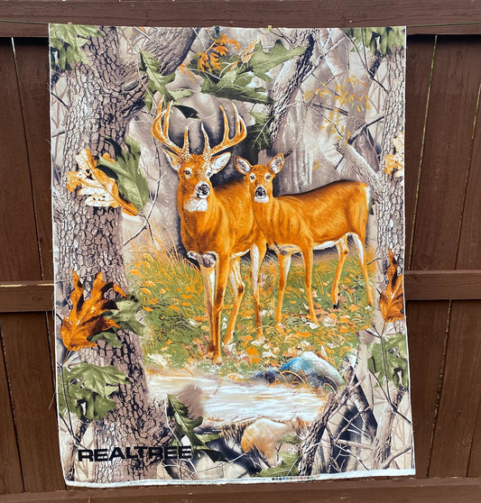 Realtree New Whitetail Buck & Doe Deer Panel 36" Print Concepts Cotton Fabric Realtree-9903-Deer Panel