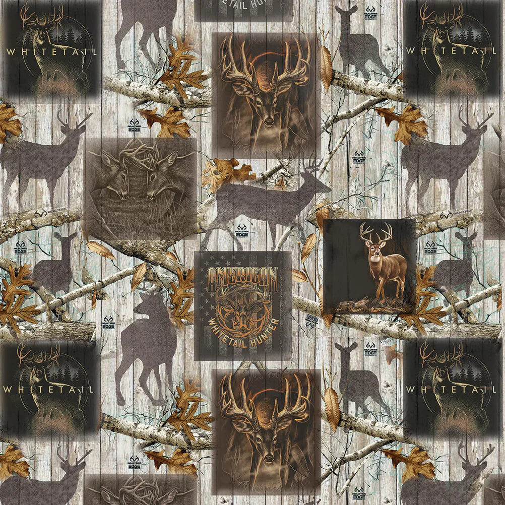 Realtree Plank Box Deer Sykel Cotton Fabric SYK-10518