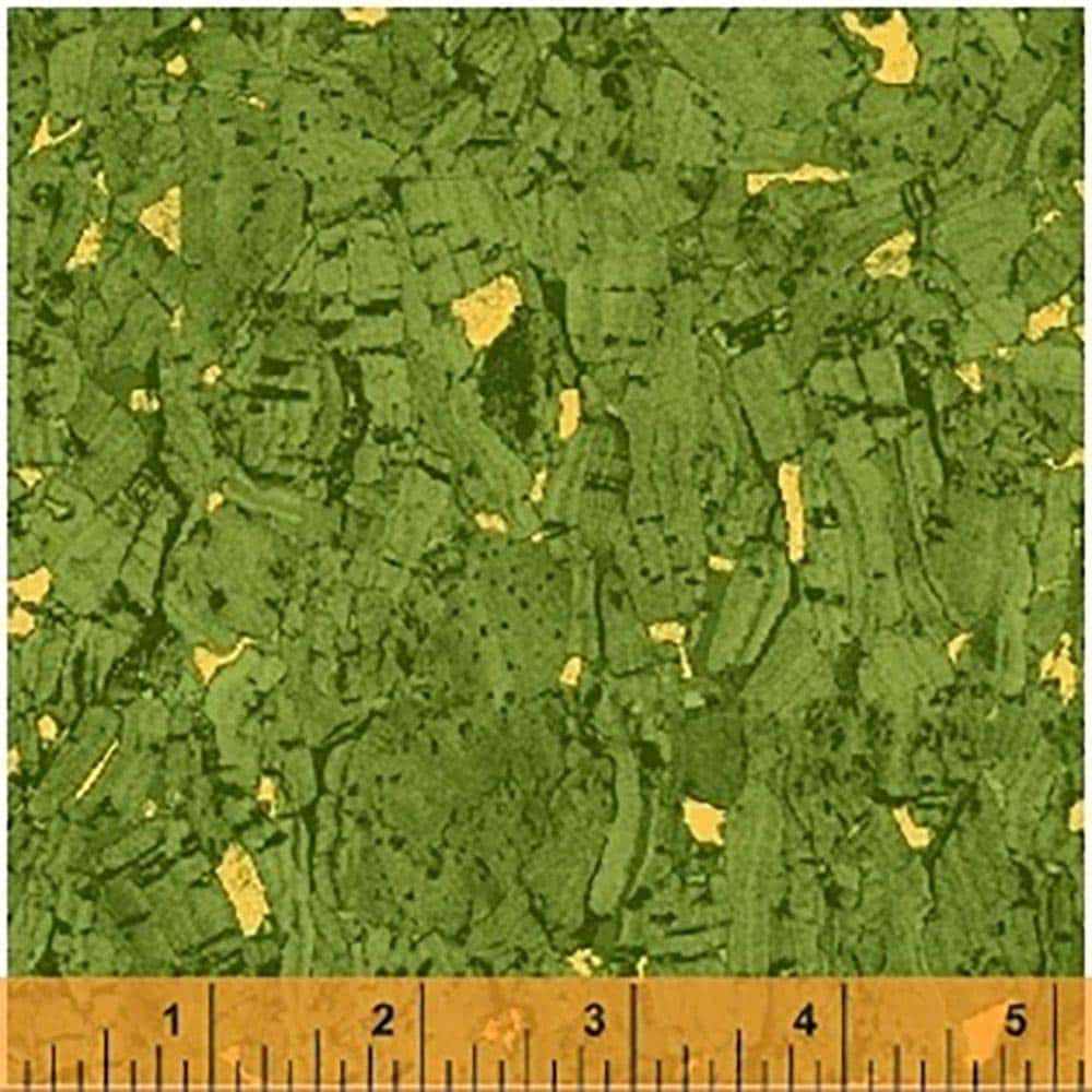 Recorked Kiwi Green Metallic Cotton Fabric