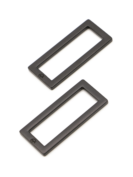 Rectangle Ring Flat 1.5" Black Metal 2ct ByAnnie BYA-HAR1.5RRBMTWO