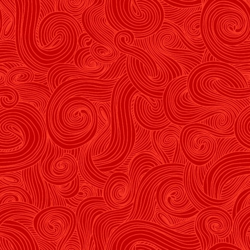 Just Color! Red Swirl Studio E Cotton Fabric