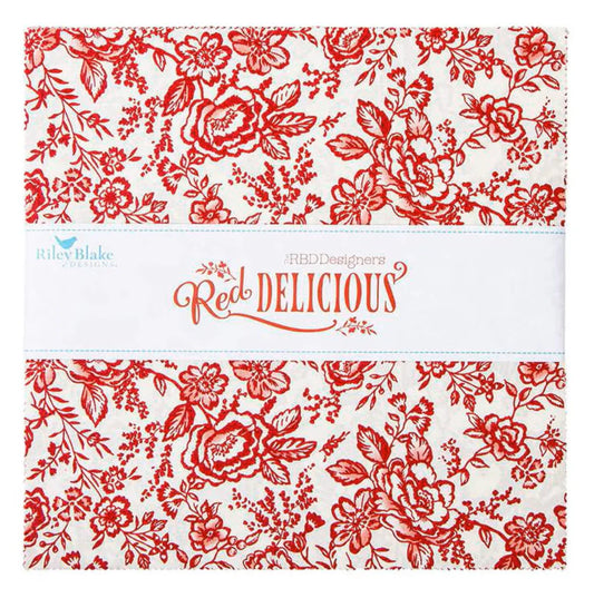 Red Delicious 10'' Square Stacker The RBD Designers Riley Blake Designs Cotton Fabric RB-10-15660-42