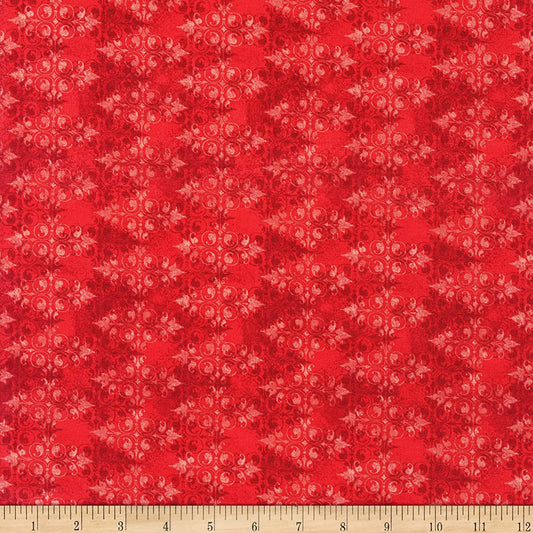 Red Filigree Season of the Heart Susan Winget Wilmington Prints Cotton Fabric