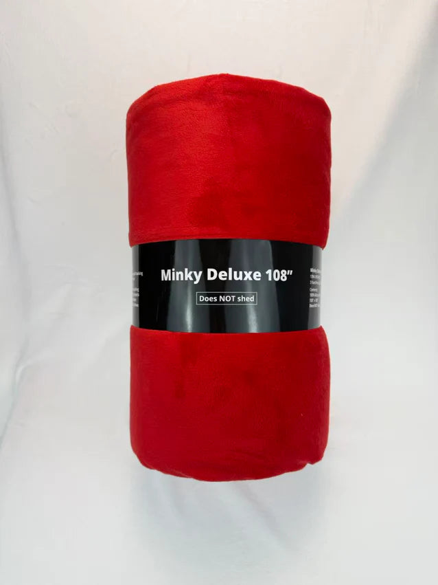 Red Solid Minky Deluxe 3YD Precut 108" Wideback Sykel Enterprises Polyester Fabric SYK-1394-3YD-RED
