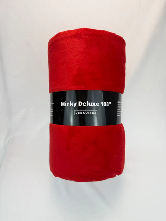 Red Solid Minky Deluxe 3YD Precut 108" Wideback Sykel Enterprises Polyester Fabric SYK-1394-3YD-RED