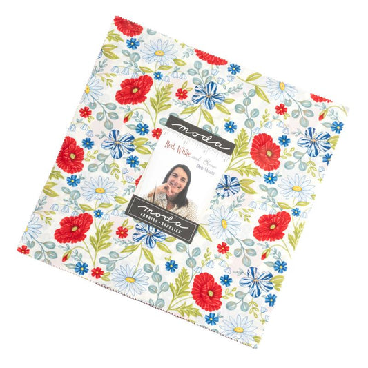 Red White And Bloom 10" Squares Layer Cake 42pcs Deb Strain Moda Cotton Fabric MD-56110LC