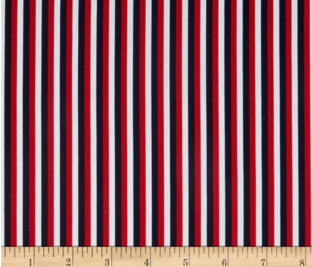 Red White and Blue Collection Red and Navy Stripe Quilting Treasures Cotton Fabric