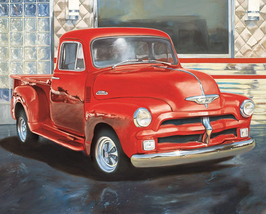 Red and White Truck Panel 36" Multi Digitally Printed David Textiles Cotton Fabric