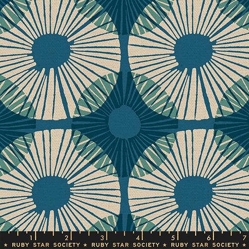 Reimagined Landscapes Superbloom Canvas Teal Jen Hewett of Ruby Star Society Moda Cotton Linen Fabric MD-S6056-19L
