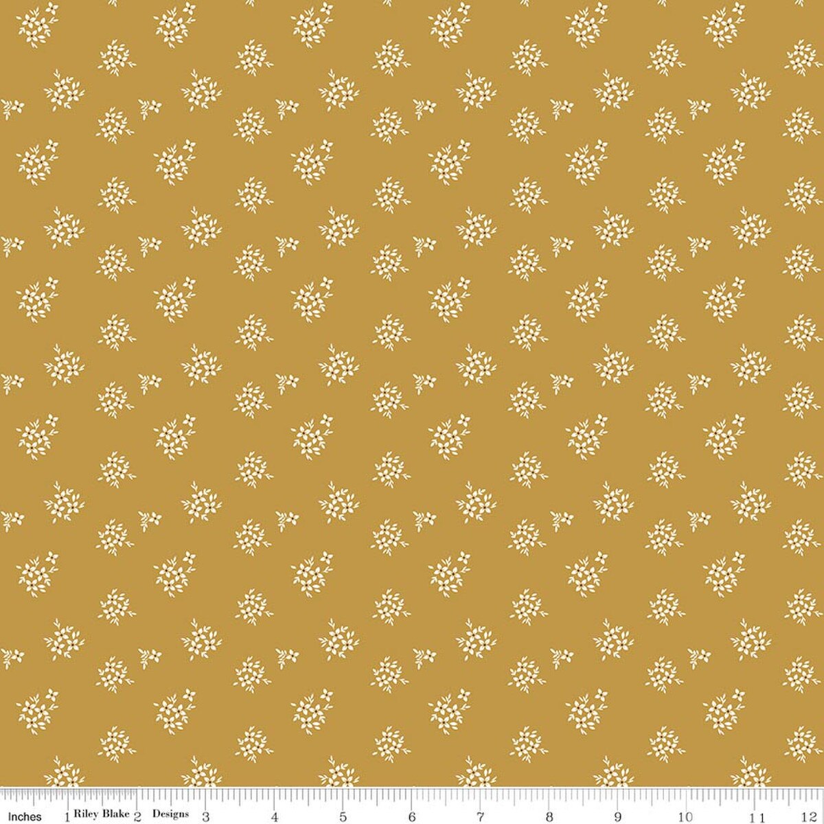 Renew Ditsy Gold Sandy Gervais Riley Blake Designs Cotton Fabric RB-C17287-GOLD