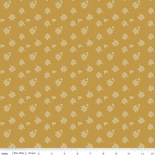 Renew Ditsy Gold Sandy Gervais Riley Blake Designs Cotton Fabric RB-C17287-GOLD