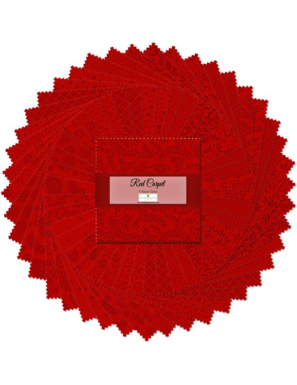 Red Carpet 5" Squares Karat Gems Revised 4-5-24 Wilmington Prints Cotton Fabric