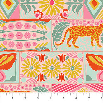Rhapsody Bricklayer Sunny Yellow Anna Maria Parry Northcott Cotton Fabric NC-AMT174-52C