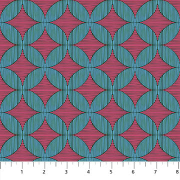 Rhapsody Woven Windows Berry Dark Pink Anna Maria Parry Northcott Cotton Fabric NC-AMT171-46L