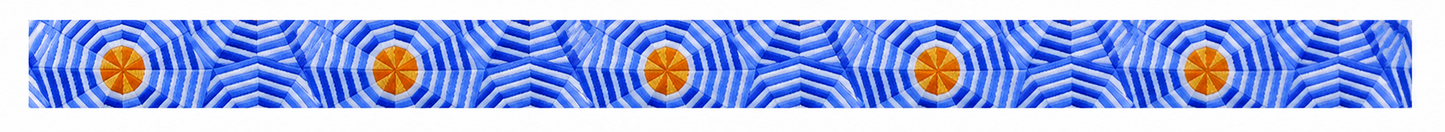 Sold By Roll-Ribbon La Dolce Vita Sun Shade  Blue White 1-1/4" Stacy Peterson Free Spirit FS-SJP-105 32MM-Col-01