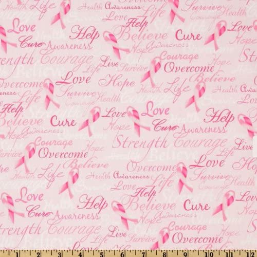 Ribbons of Hope Breast Cancer Pink Collection Timeless Treasures Cotton Fabric