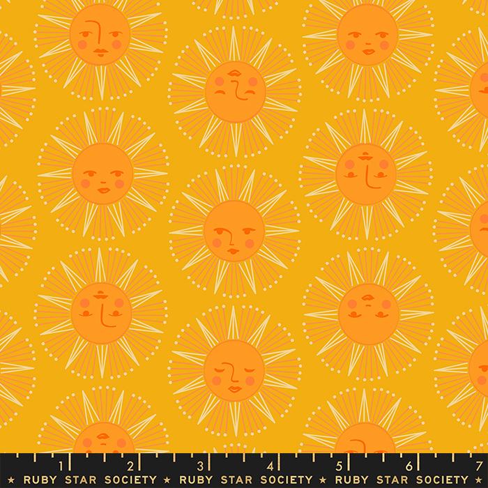 Rise and Shine Sundream Sunshine Nature Buttercup Yellow Ruby Star Moda Cotton Fabric