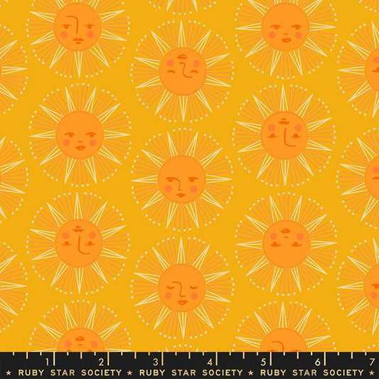 Rise and Shine Sundream Sunshine Nature Buttercup Yellow Ruby Star Moda Cotton Fabric