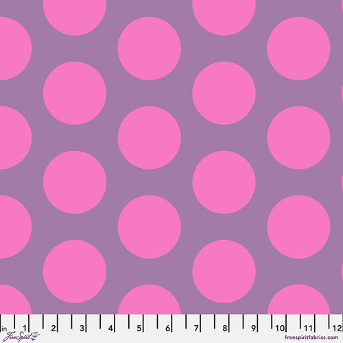 Roar! Dinosaur Eggs Dots Mist Purple Tula Pink Free Spirit Cotton Fabric