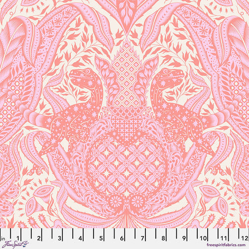 Roar! Gift Rapt Dinosaur Toile Blush Pink Tula Pink Free Spirit Cotton Fabric | US Fabric Shop