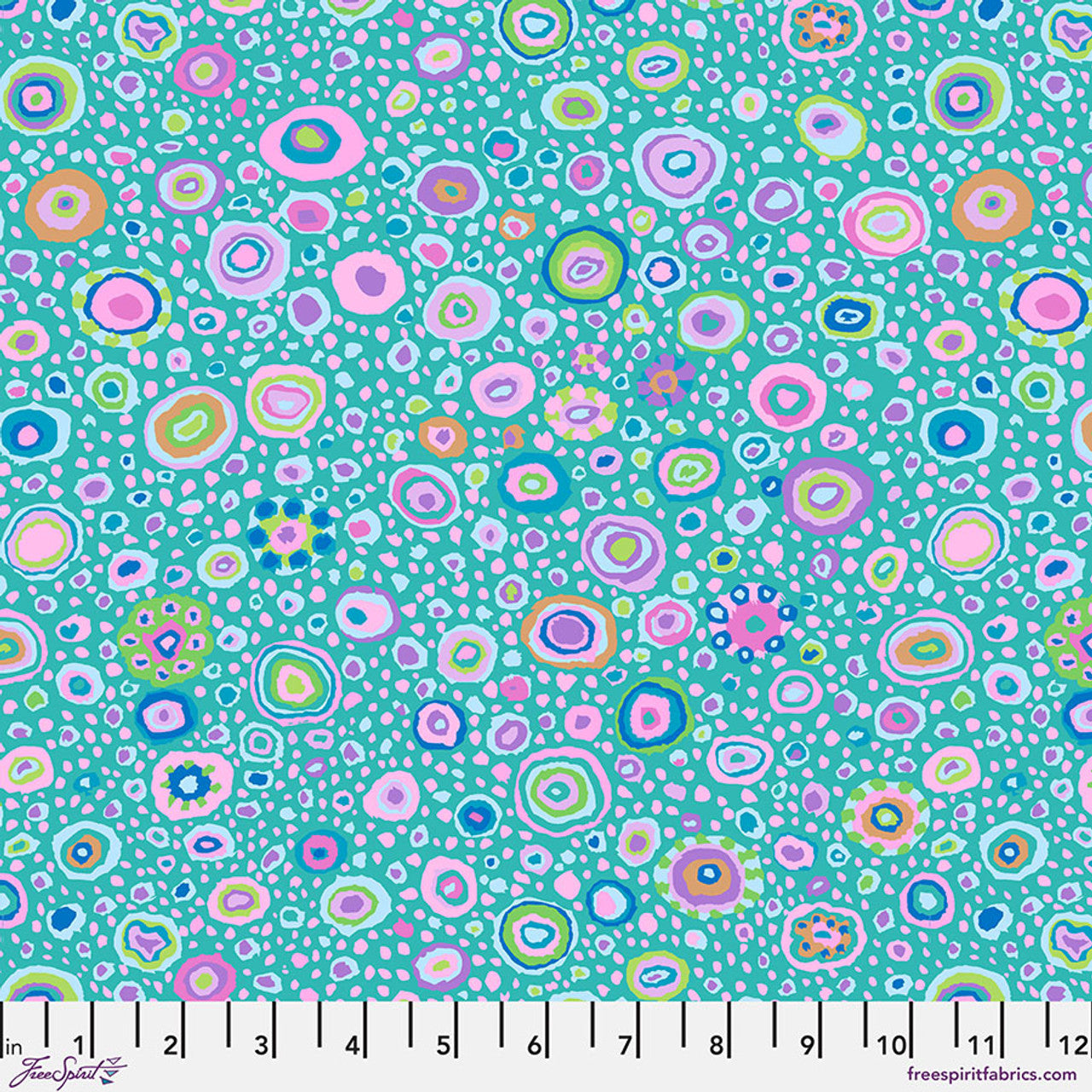 Roman Glass Turquoise August 2025 Kaffe Fassett Collective Free Spirit Cotton Fabric FS-PWGP001.TURQUOISE