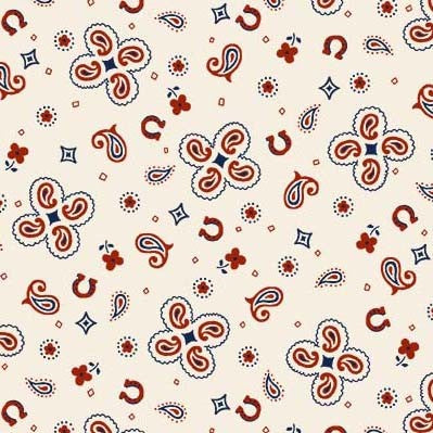 Rootin Tootin Vintage Bandana Cream Michael Miller  Fabric