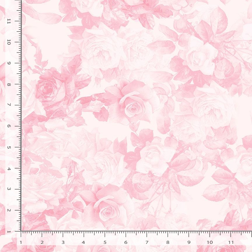 Rose Faded Shadow Rose Pink Romance Timeless Treasures Cotton Fabric