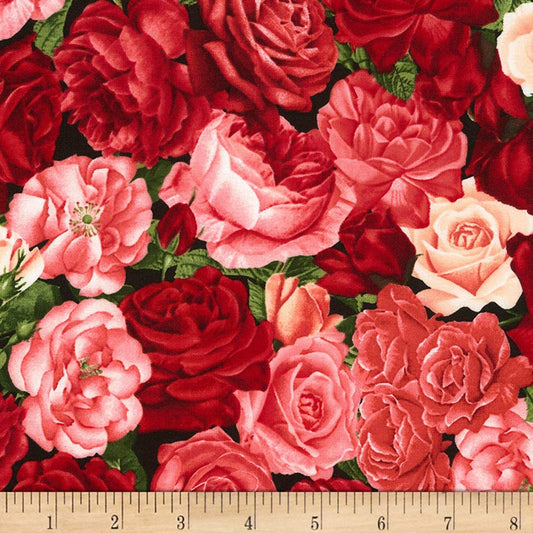 Rose Garden Packed Timeless Treasures Cotton Fabric