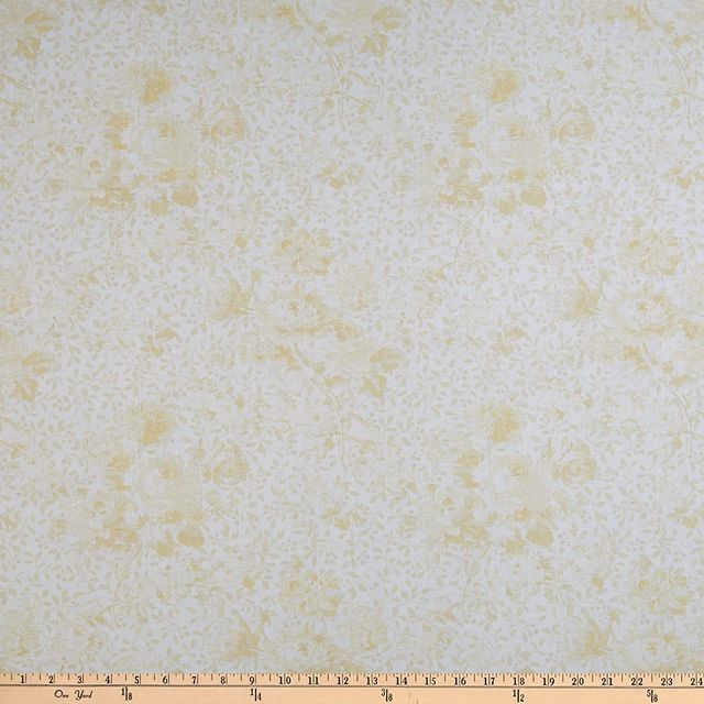 Rose Garden Rose Whisper Cream 108" Wideback Benartex Cotton Fabric