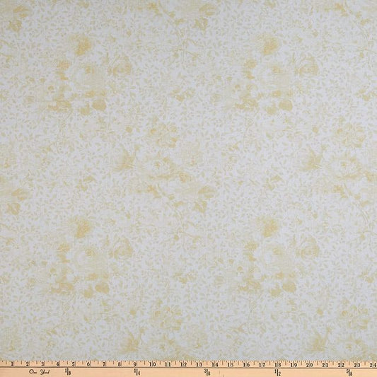 Rose Garden Rose Whisper Cream 108" Wideback Benartex Cotton Fabric