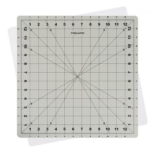 Rotating Rotary Mat 13"x13" Gray Self Healing Plastic Fiskars FISKARS-1065502