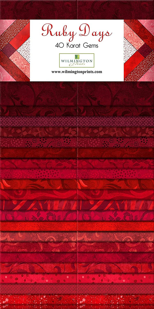 Ruby Days 2.5" Karats Strips 40pcs Wilmington Prints Cotton Fabric