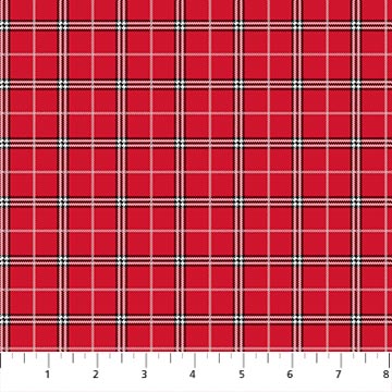 Rudolph The Red-Nose Reindeer Plaid Red Northcott Cotton Fabric NC-RD1009-24