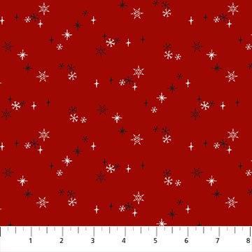Rudolph The Red-Nose Reindeer Snow Dark Red Northcott Cotton Fabric NC-RD1010-26