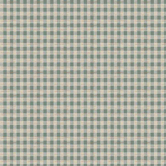 Rustic Gingham Teal Green Timeless Treasures Cotton fabric