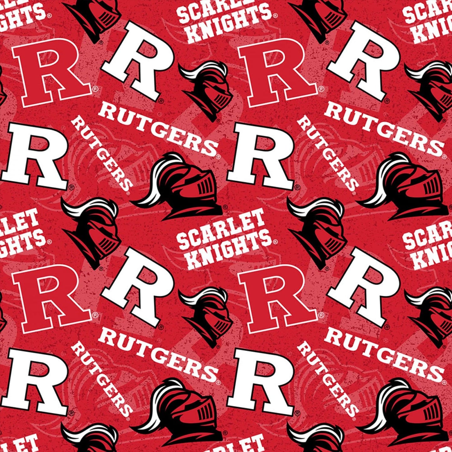 Rutgers Scarlet Knights NCAA College Tone on Tone Sykel Cotton Fabric