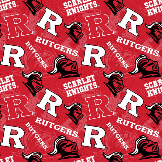 Rutgers Scarlet Knights NCAA College Tone on Tone Sykel Cotton Fabric