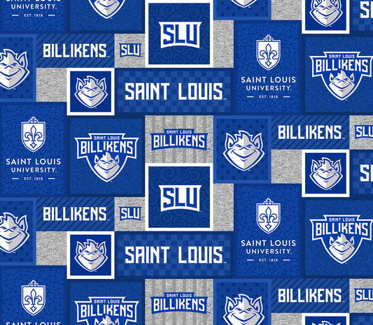 St Louis Billikens NCAA College Patch Sykel Enterprises Polyester FLEECE Fabric SLU-1177