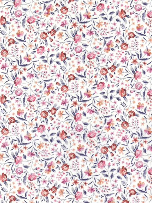 SS26 Floral Rebellion Robyn Emily Floral White Red Pink Liberty Fabrics Cotton Tana Lawn Fabric LF-036361008-C