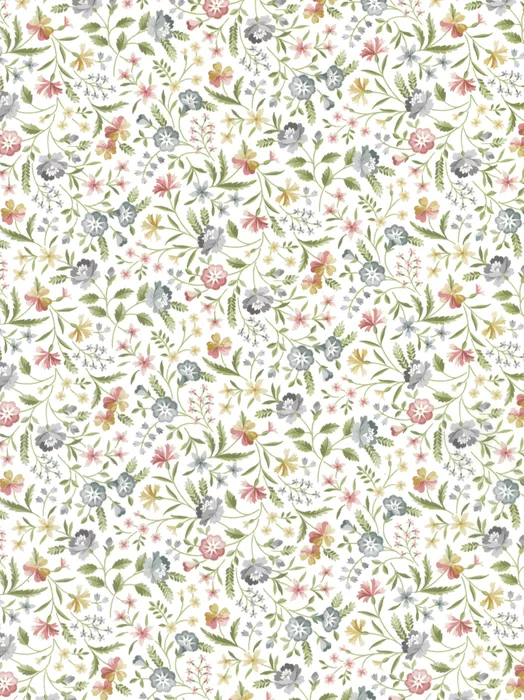 SS26 Floral Rebellion Robyn Emily Floral White Gray Pink Liberty Fabrics Cotton Tana Lawn Fabric LF-036361008-A