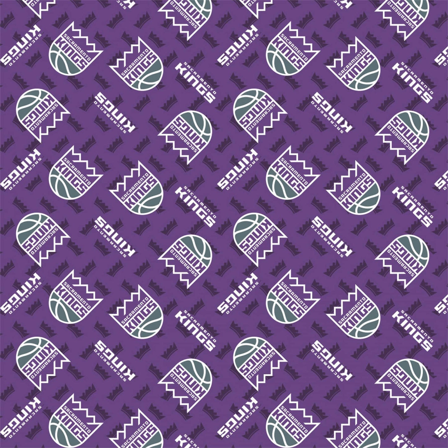 Sacramento Kings NBA Allover Purple Camelot Cotton Fabric