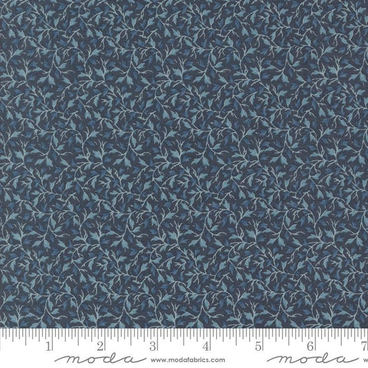 Sacre Bleu Primvere Leaves Vines Indigo Blue French General Moda Cotton Fabric