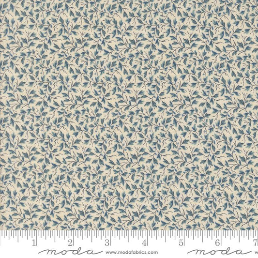 Sacre Bleu Primvere Leaves Vines Pearl French Blue French General Moda Cotton Fabric